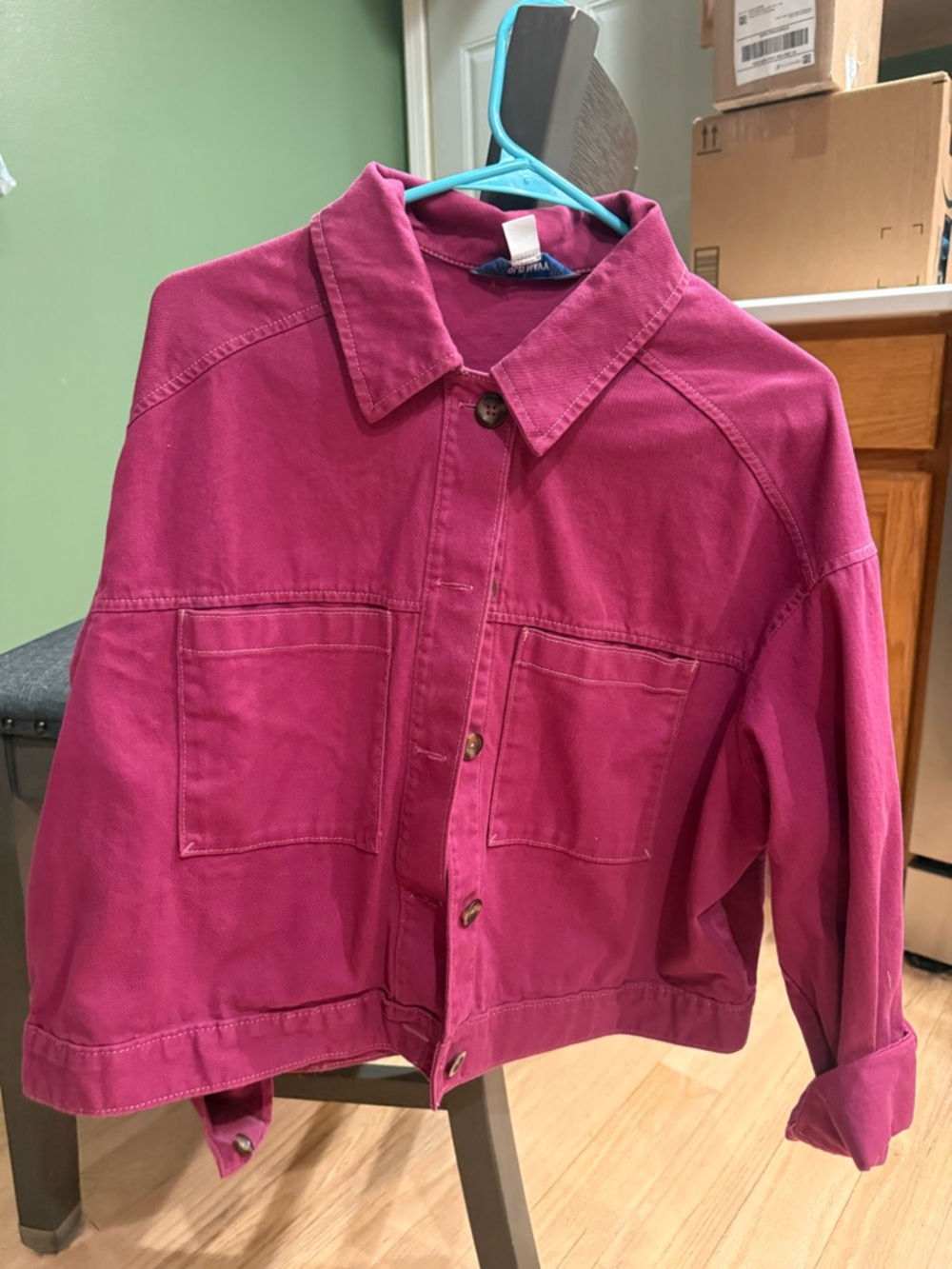 Old Navy Fuchsia Button-Front Jean Jacket